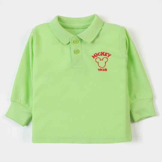 Infant Boys Polo F/S Character T-Shirt- Sharp Green