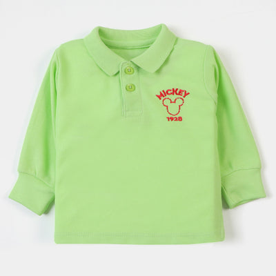 Infant Boys Polo F/S Character T-Shirt- Sharp Green