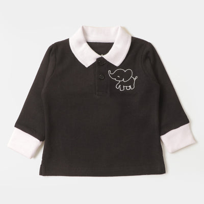 Infant Boys Polo F/S Elephant - BLACK