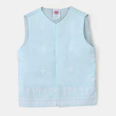 Infant Boys Printed 3 Pcs Suit Mint Julip- Sky Blue