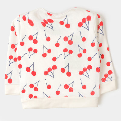 Infant Girls Sweatshirt Cherry - Cream