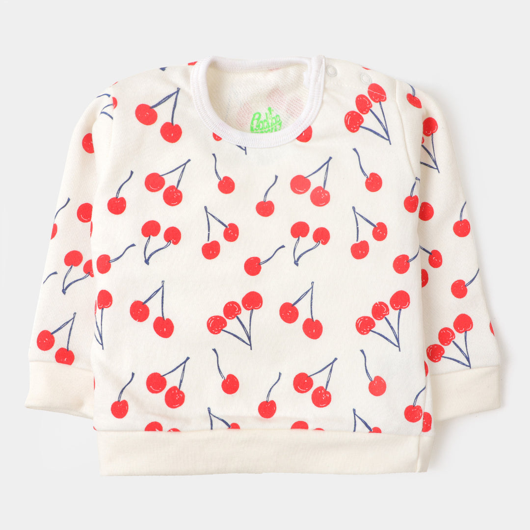 Infant Girls Sweatshirt Cherry - Cream