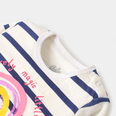 Infant Girls Sweatshirt Rainbow - L-Cream