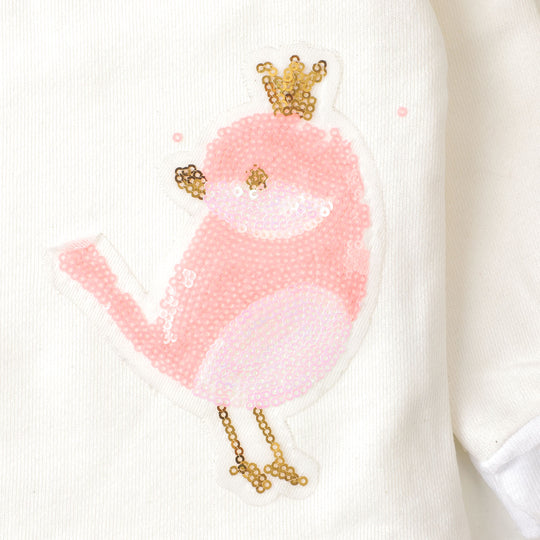 Infant Girls Sweatshirt Bird - White