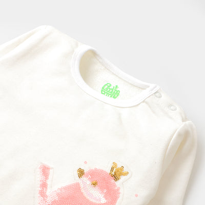 Infant Girls Sweatshirt Bird - White
