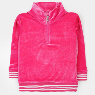 Girls Sweatshirt Frill Design - Pink