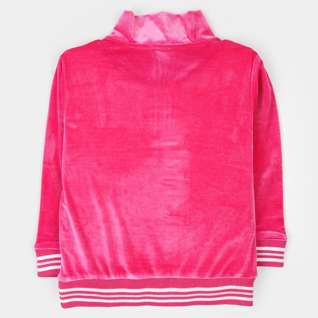 Girls Sweatshirt Frill Design - Pink