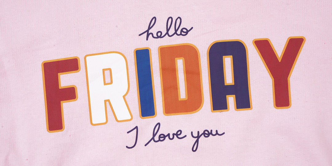 Girls Sweatshirt Hello Friday - Pink