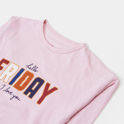 Girls Sweatshirt Hello Friday - Pink
