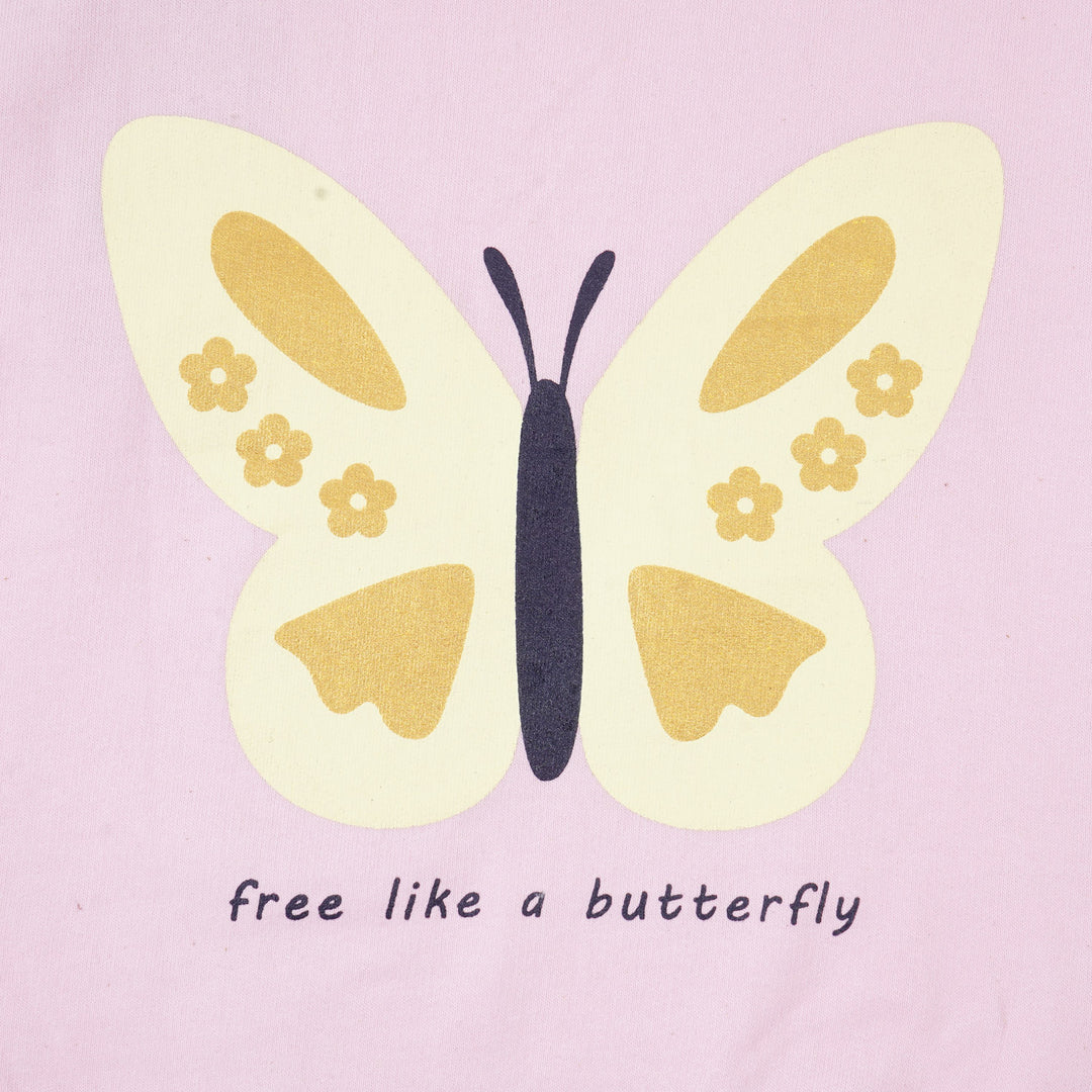 Girls Sweatshirt Butterfly - Pink