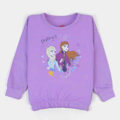 Girls Stylish Sweatshirt Character - Purple