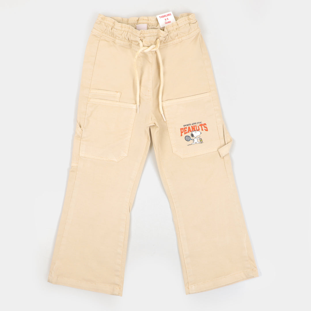 Girls Pant Cotton Peanuts - Cream