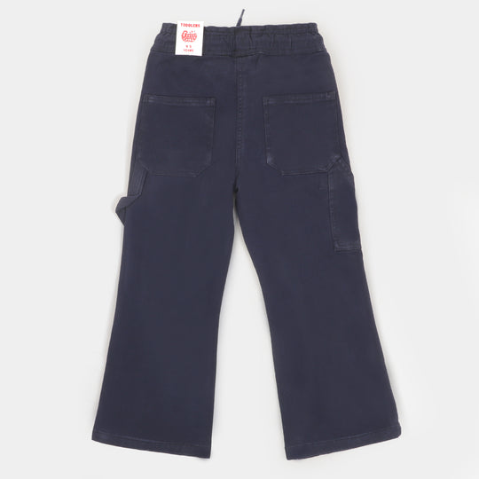 Girls Pant Cotton Peanuts - Navy Peony