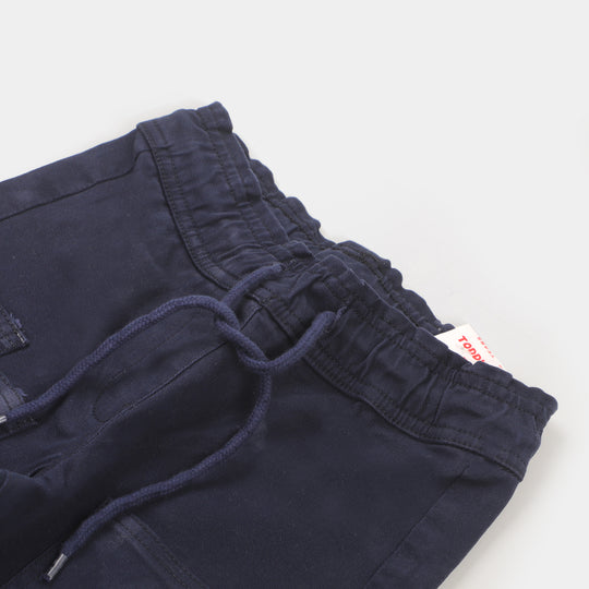 Girls Pant Cotton Peanuts - Navy Peony