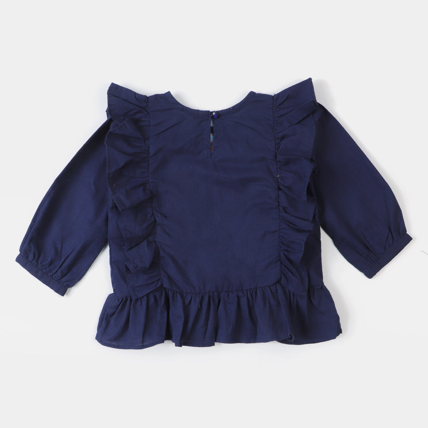 Girls Embroidered Top -Navy