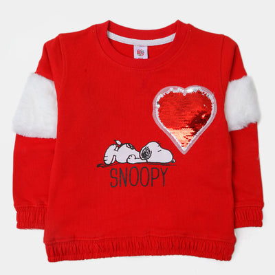 Girls Sweatshirt Lovely Heart - Red