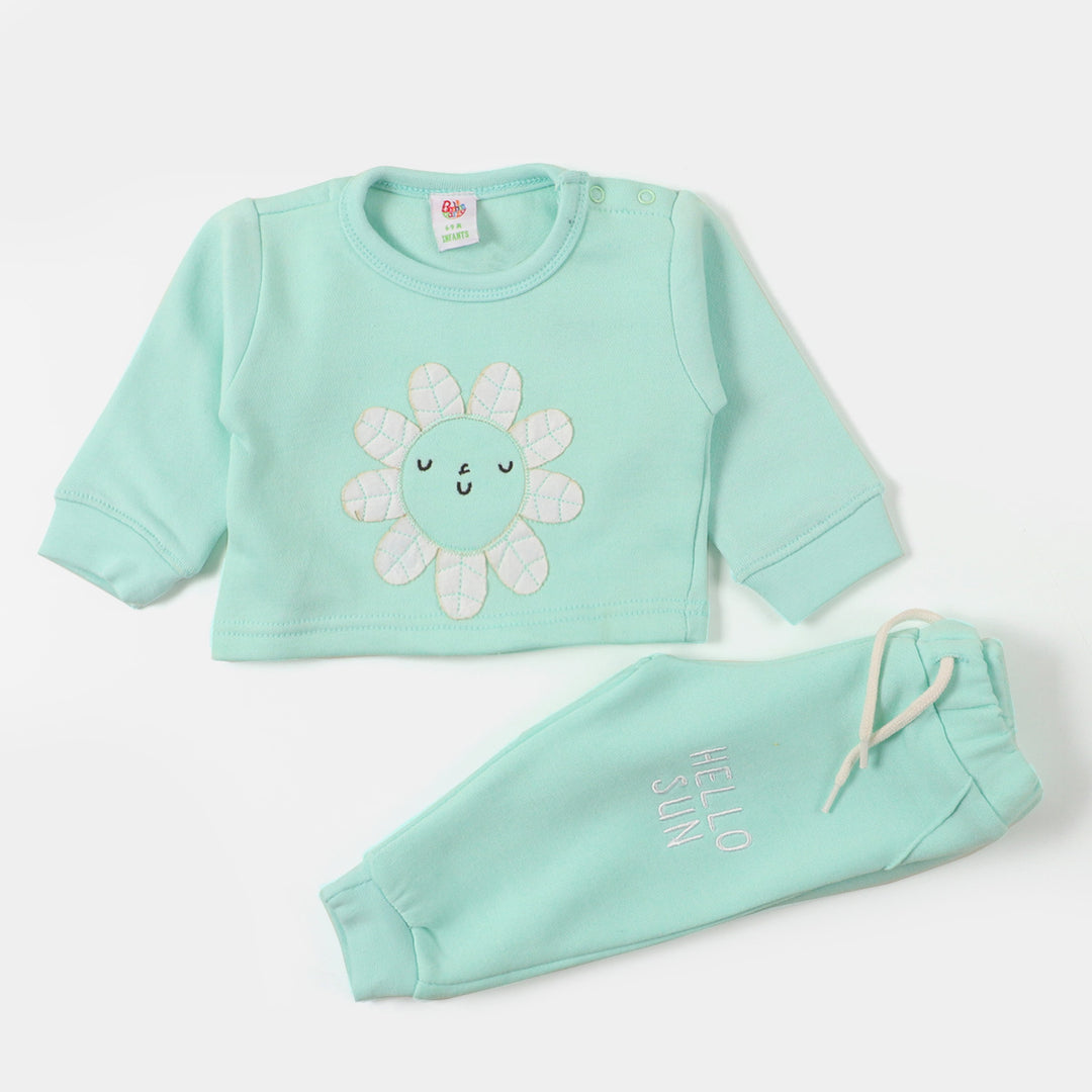 Infant Girls Knitted Suit Hello Sun - Sea Green