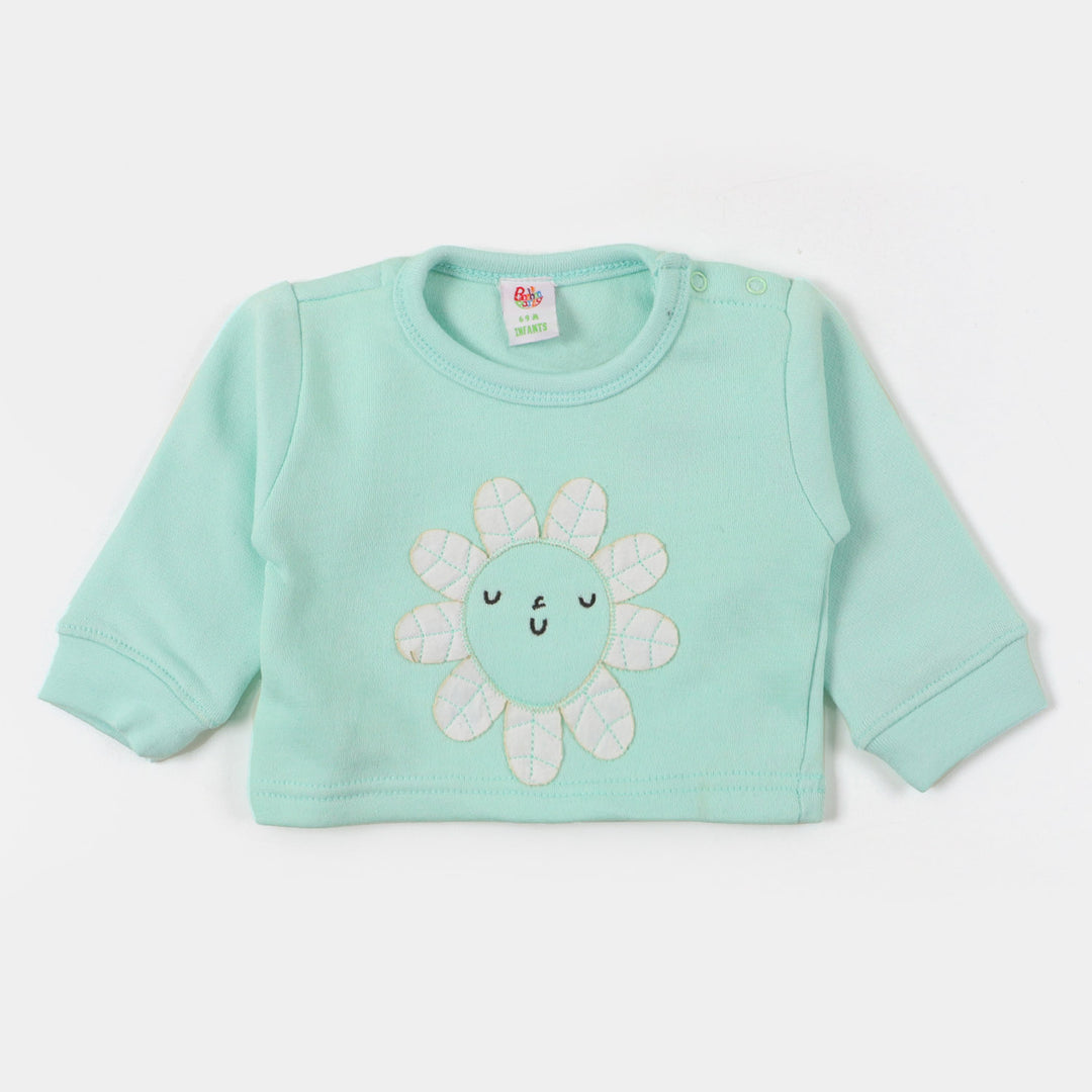 Infant Girls Knitted Suit Hello Sun - Sea Green