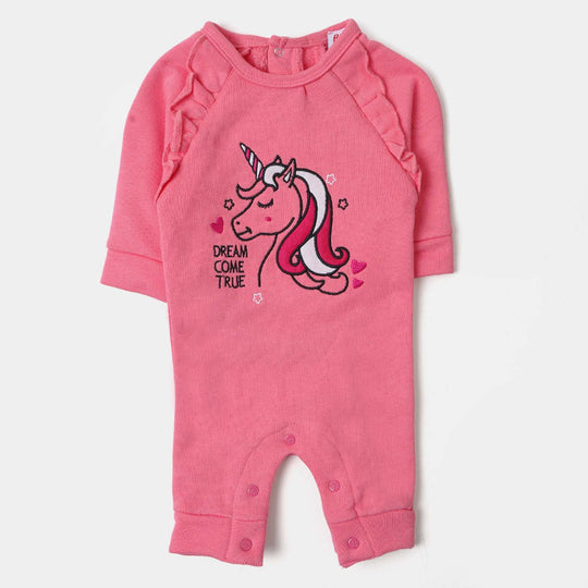 Infant Girls Knitted Romper Dream Come True - Pink
