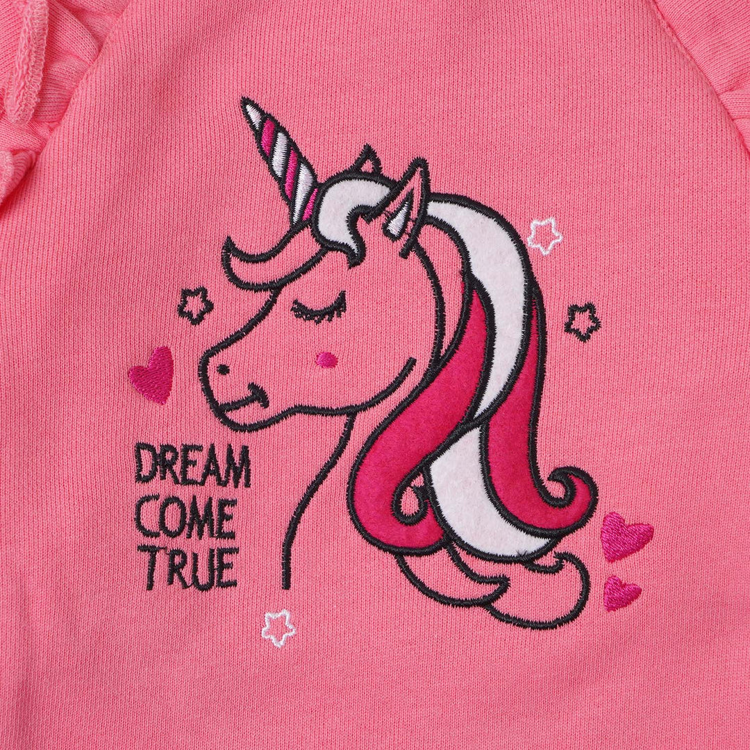 Infant Girls Knitted Romper Dream Come True - Pink