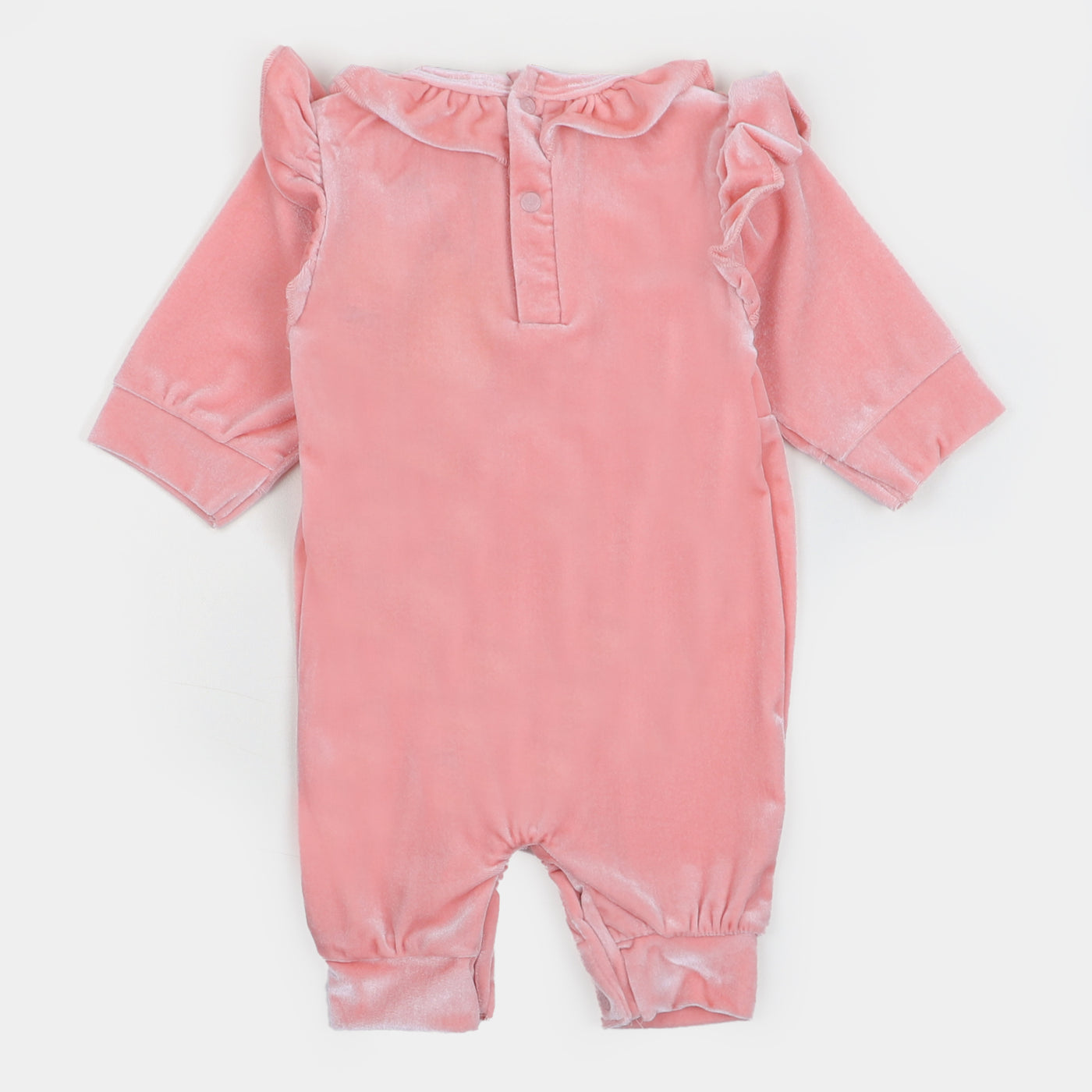 Infant Girls Velvet Romper Sweet - Pink