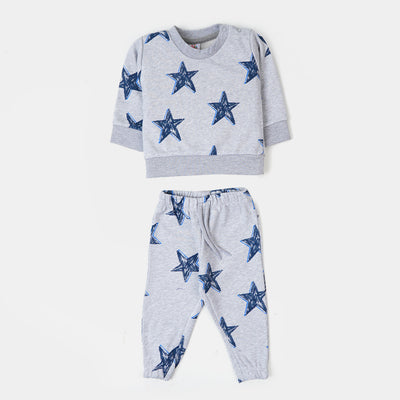 Infant Boys Knitted Suit AOP Star - Gray