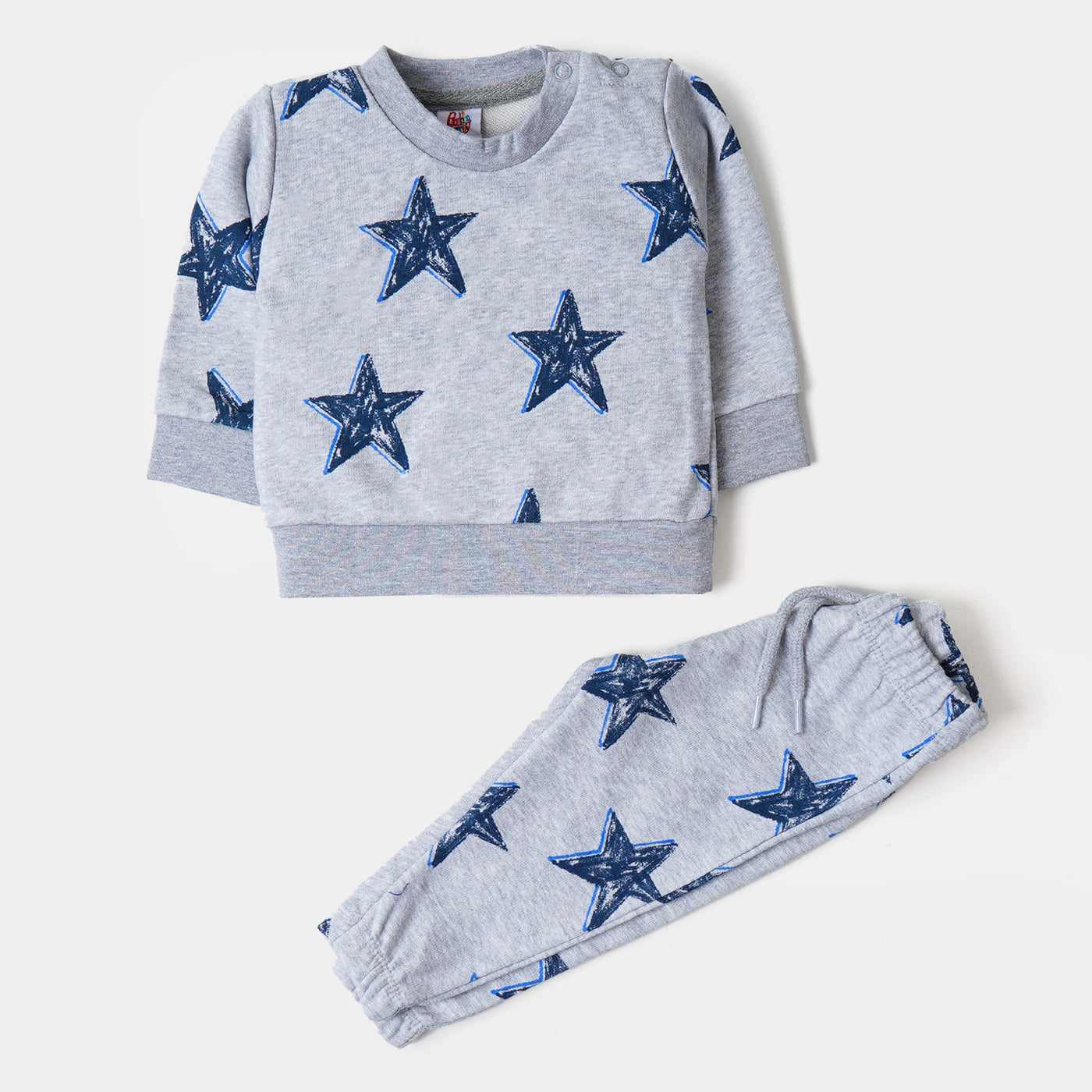 Infant Boys Knitted Suit AOP Star - Gray