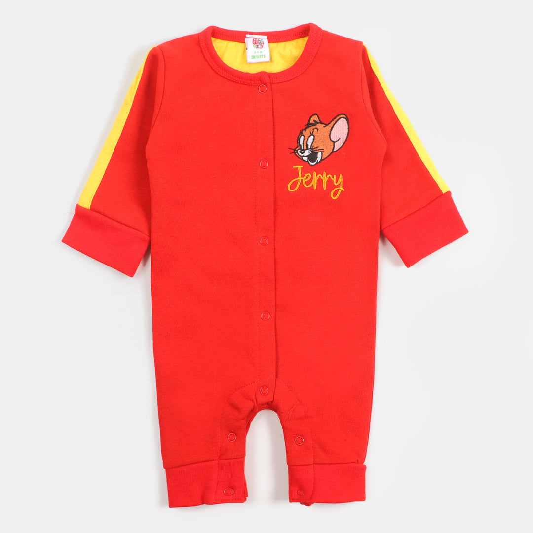 Infant Boys Knitted Romper - Red