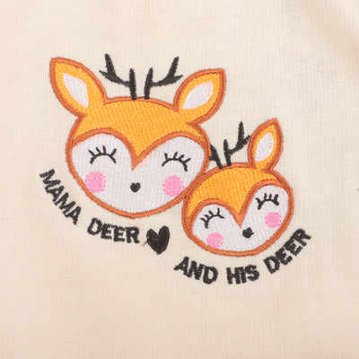 Infant Girls Knitted Romper Deer - W.White