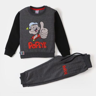 Boys 2 Pcs Suit Character Print - Dark Grey