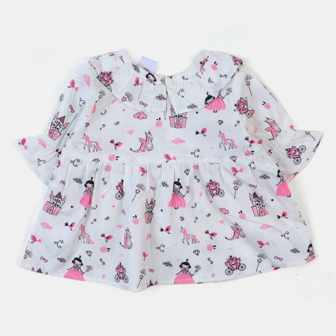 Infant Girls Casual Top Princess-White