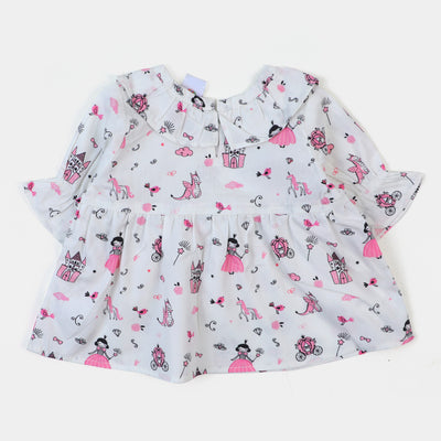 Infant Girls Casual Top Princess-White