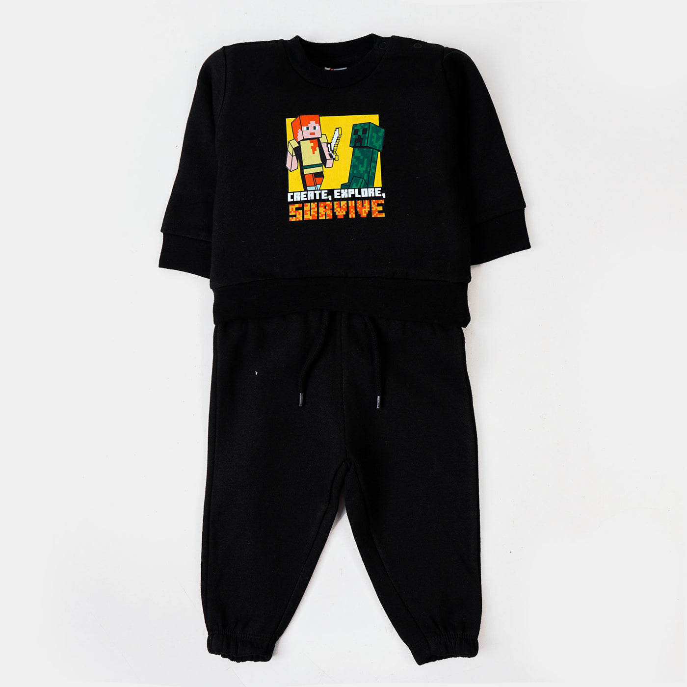Infant Boys Knitted Suit Survive - BLACK
