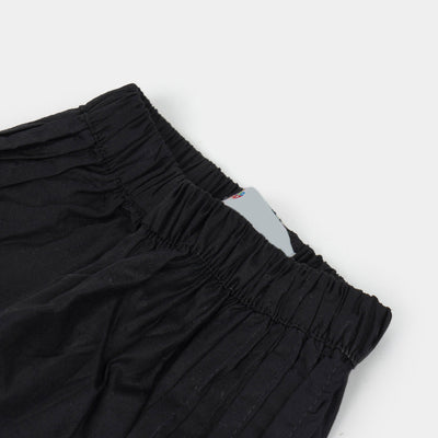 Girls Cotton Straight Pant - BLACK