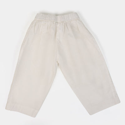 Infant Girls Cotton Straight Pant | White