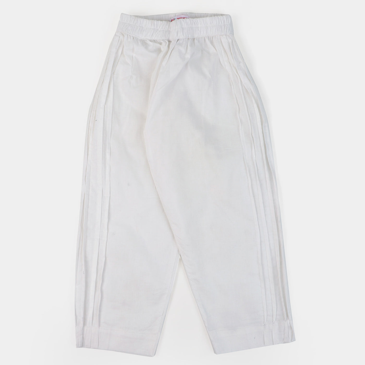 Girls Cotton Straight Eastern Pant | White