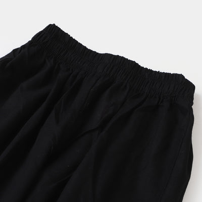 Girls Cotton Straight Eastern Pant - BLACK