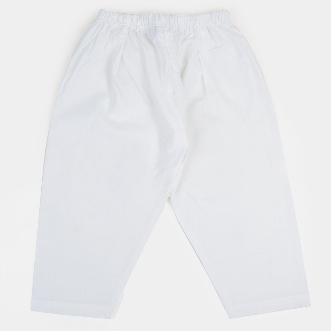 Girls Cotton Shalwar - White