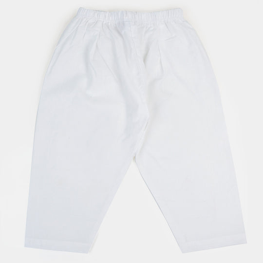 Girls Cotton Shalwar - White