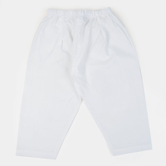 Girls Cotton Shalwar - White