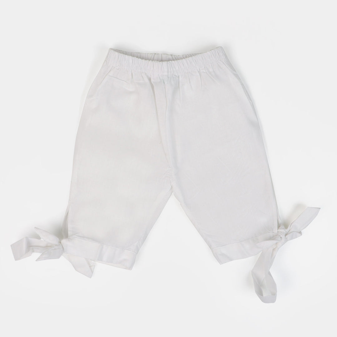 Infant Girls Cotton Eastern Pant | White