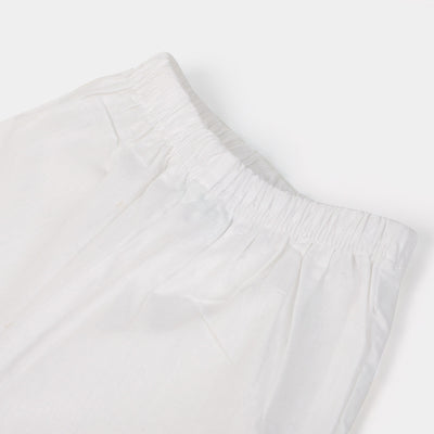 Infant Girls Cotton Eastern Pant | White