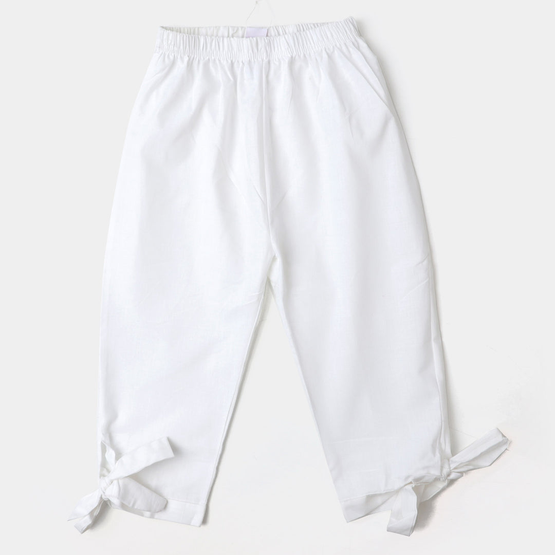 Girls Cotton Eastern Pant | White