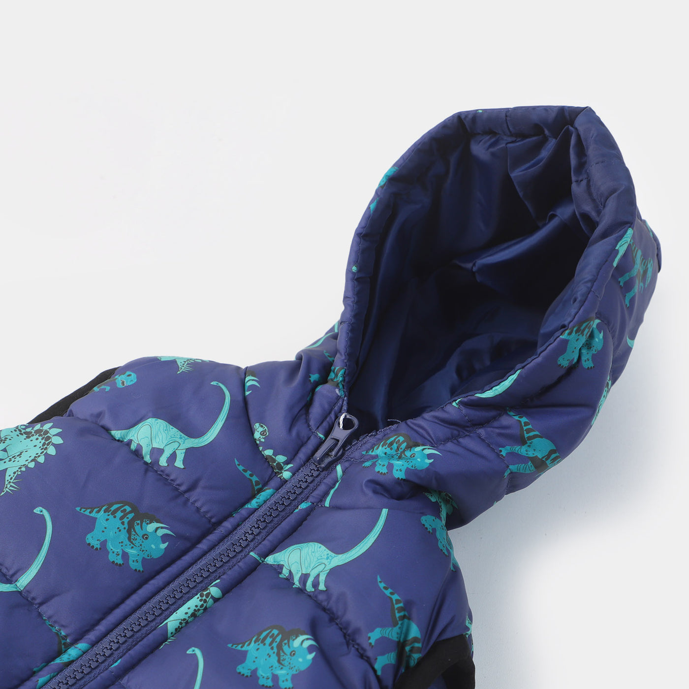 Infant Boys Sleeve Less Quilted Jacket Dino-Navy
