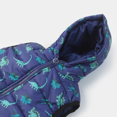 Boys Sleeve Less Quilted Jacket Dino - NAVY