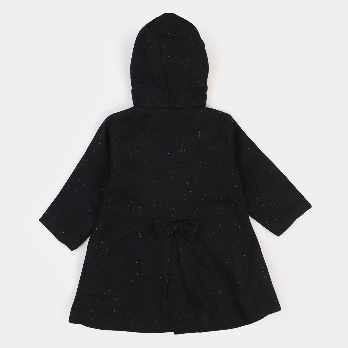Girls Stylish Woolen Coat - BLACK