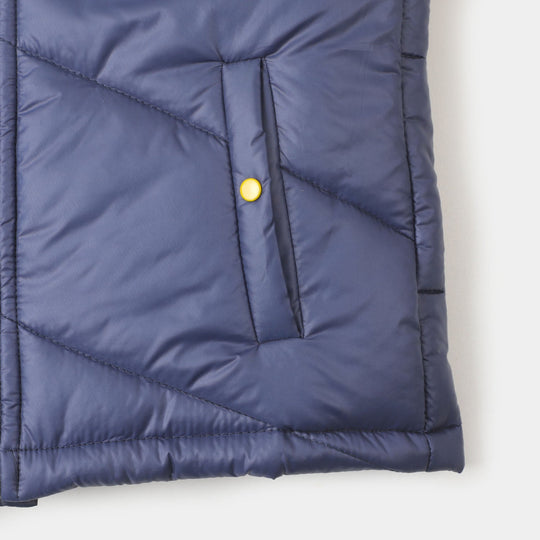 Teens Boys Quilted Zipper jacket -Navy