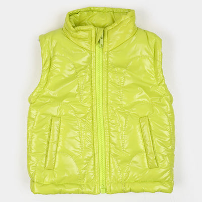 Infant Girls Volcanic Quilted Jacket - Neon Green