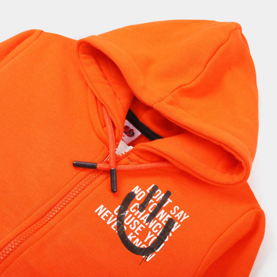 Boys Hooded Knitted Jacket Renounce - ORANGE