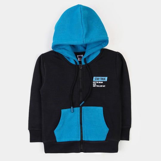 Boys Knitted Jacket Division - BLACK